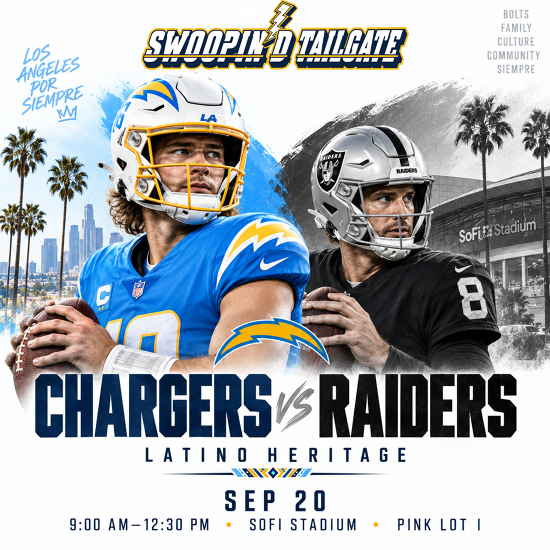 Chargers vs Raiders Tailgate flyer